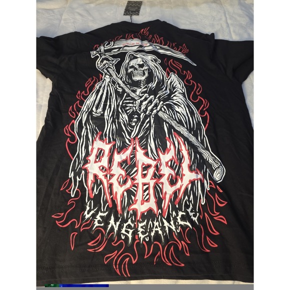 Rebel Vengeance Other - New Rebel Vengeance Never Fear The Grim Reaper Skull Streetwear Graphic Tee  2XL